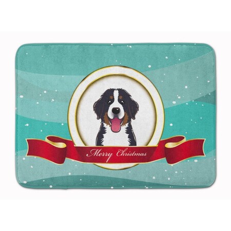 Carolines Treasures Bernese Mountain Dog Merry Christmas Machine Washable Memory Foam Mat BB1547RUG